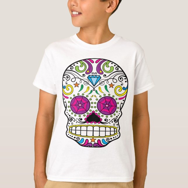 Dräkt för Des Los för sockerskallediameter T-shirt (Framsida)