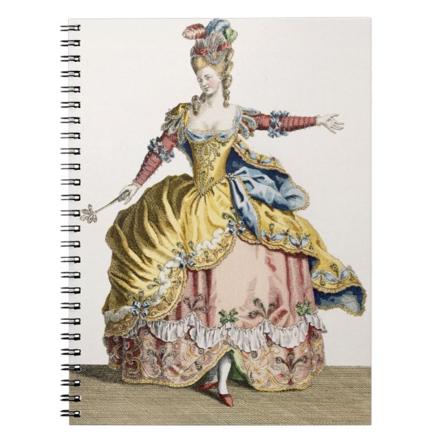 Dräkt för drottningen av sylphsna i baletten anteckningsbok med spiral (Framsidan)
