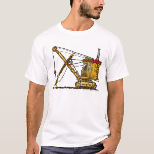 Dräkt för konstruktion för ångaskyffelgrävare t-shirt