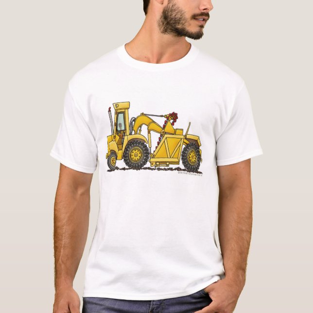 Dräkt för konstruktion för grävskopa för tee shirt (Framsida)