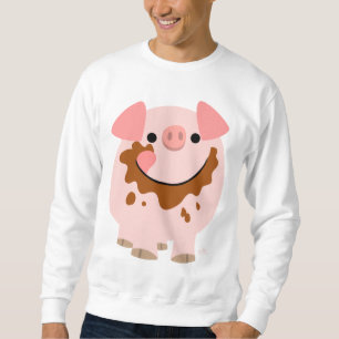 Dräkt för manar för chokladtecknadgris sweatshirt