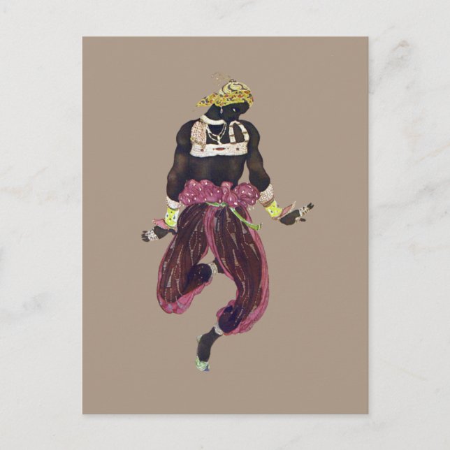 Dräkt för Scheherazade vid Leon Bakst Vykort (Framsida)