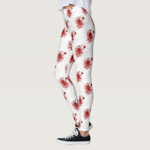 Dräkt för Splatters för läskigt Halloween blod Leggings