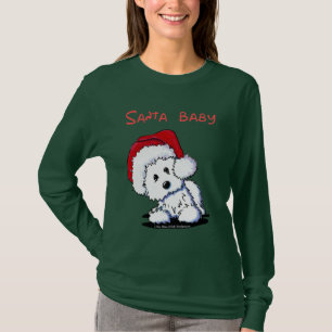 Dräkt för Westie hundSANTA BABY (mörk) Tee Shirt