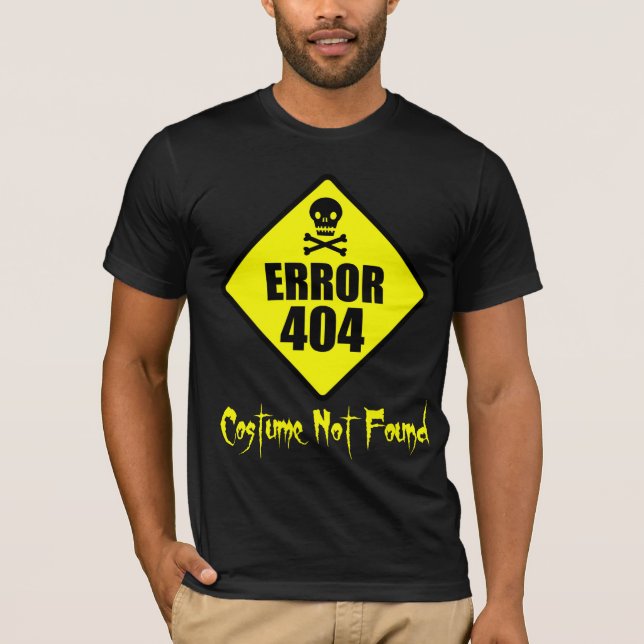 Dräkt inte fann Halloween för fel 404 Tee (Framsida)