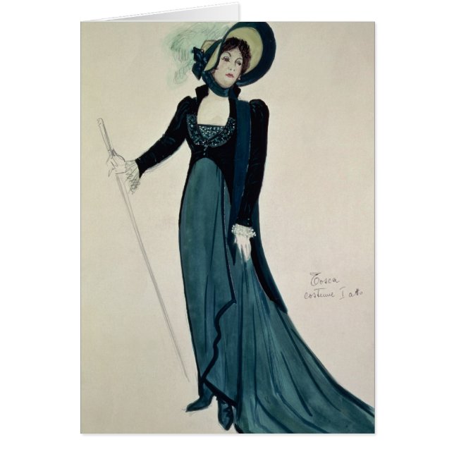 Dräktdesign för Tosca Hälsningskort (Framsidan)