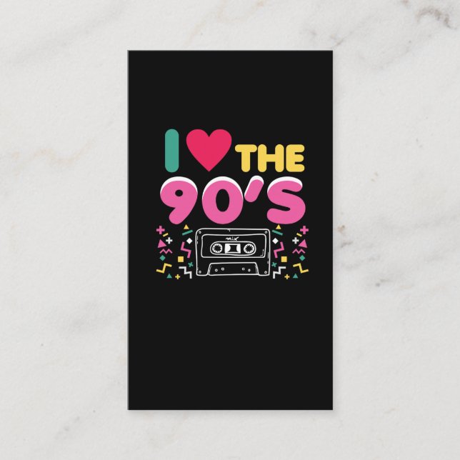 dräkten 90er älskar jag 90-tal Retro Oldschool Visitkort (Framsida)