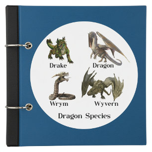 Draktyper Arter Wrym Wyvern Drake Runt Klistermärke