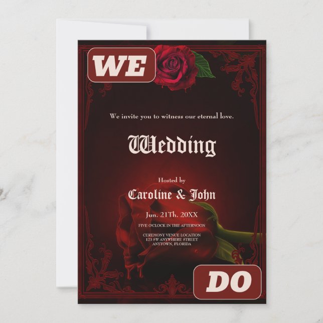 Drama av Kärlek, den gotiska Ro av minnet. Inbjudningar (Framsida)