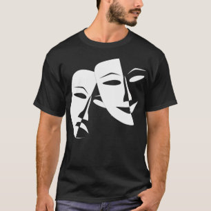 Drama Comedy Opera Cinema Theater Mask Lycklig Led T Shirt