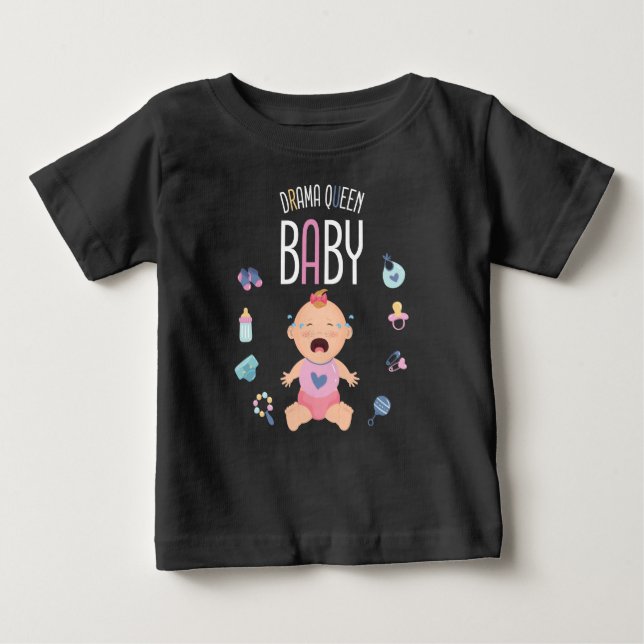Drama drottning baby T-shirt (Framsida)