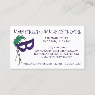 Drama Klubb Mask Community teaterkonst Visitkort