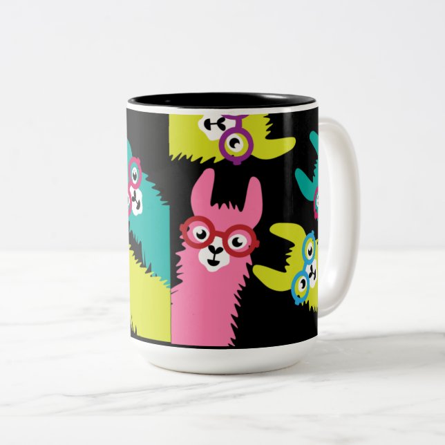 Drama Llama Colorful Camelid Large Coffee Mugg (Framsida höger)