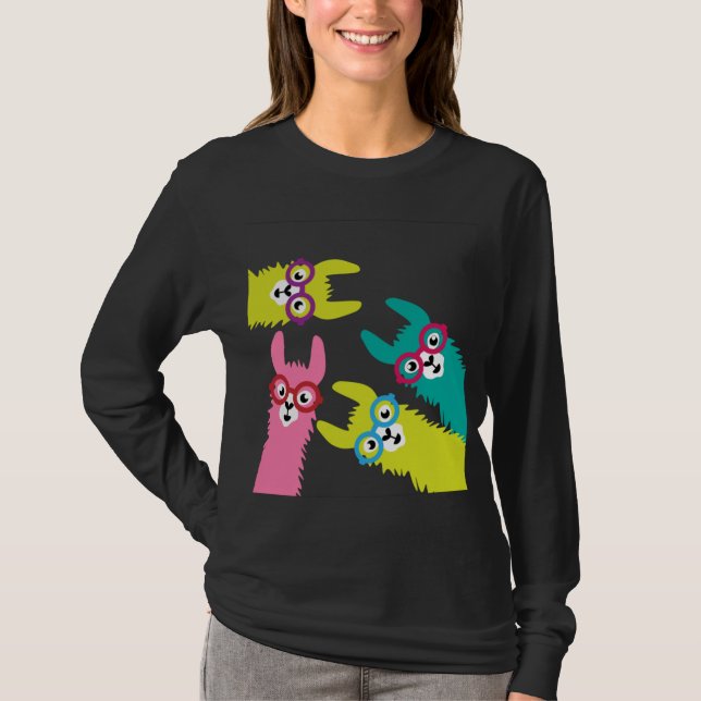 Drama Llama Colorful Camelid T-Shirt (Framsida)