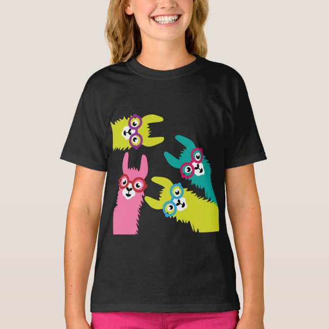 Drama Llama Colorful Camelid T-Shirt (Framsida)