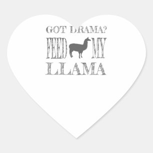 Drama Llama Har Drama Matar Min Llama Hjärtformat Klistermärke