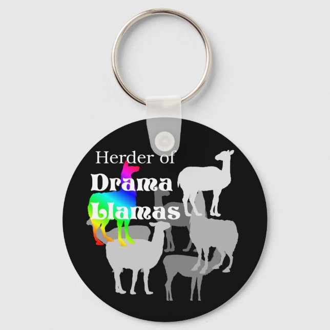 Drama Llama Herder Keychain Nyckelring (Framsida)