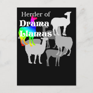 Drama Llama Herder vycard Vykort