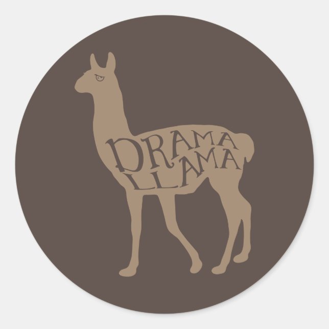 Drama Llama Runt Klistermärke (Framsida)