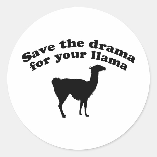 Drama Llama Runt Klistermärke (Framsida)