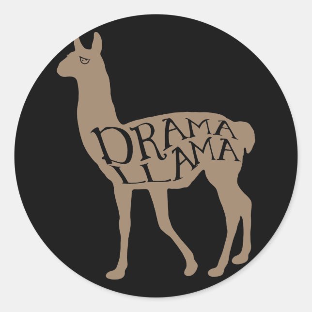 Drama Llama Runt Klistermärke (Framsida)