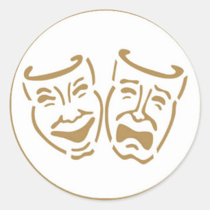 Drama Masks Runt Klistermärke