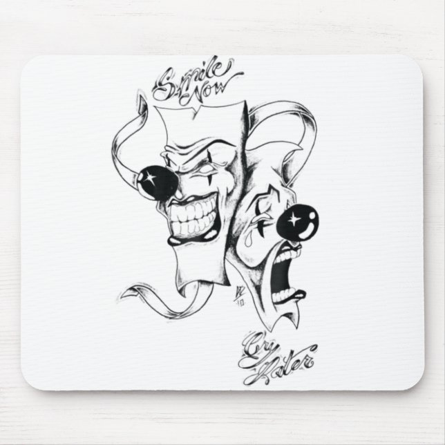 Drama Masks Smile Gråt nu senare Musmatta (Framsidan)