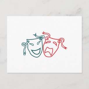 Drama Masks Vykort