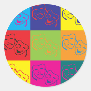 Drama Pop Art Runt Klistermärke