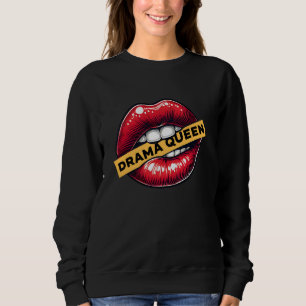 Drama Queen Bold Lip Graphic Allokerar läppdesign T Shirt