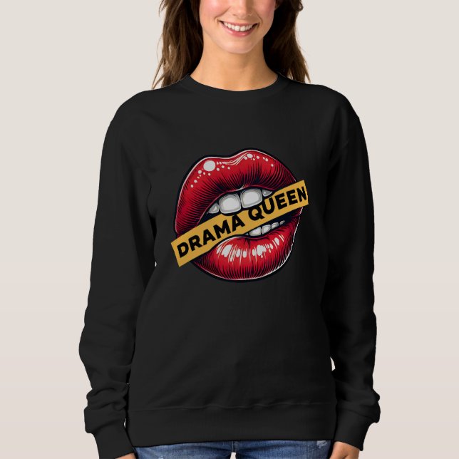 Drama Queen Bold Lip Graphic Allokerar läppdesign  T Shirt (Framsida)