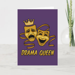 Drama Queen Comedy och Tragedy Guld Theatormask Kort