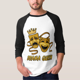Drama Queen Comedy och Tragedy Guld Theatormask T Shirt