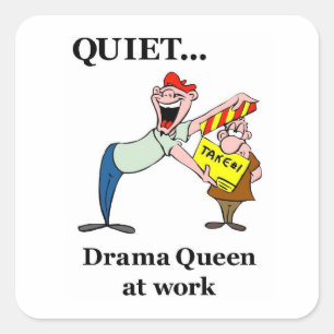 Drama Queen-klistermärken Fyrkantigt Klistermärke