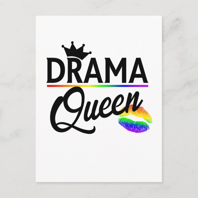 Drama Queen | LGBTQ Pride Vykort (Framsida)