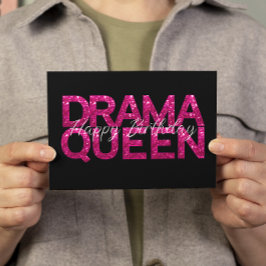 Drama Queen Rosa Glitter födelsedagskort Kort