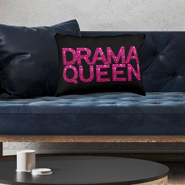 Drama Queen Shock rosa Glitter Prydnadskudde (Check out coordinating products in our Drama Queen Collection)
