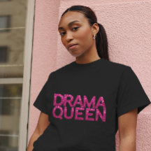 Drama Queen Shock rosa Glitter T-Shirt