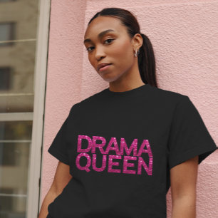 Drama Queen Shock rosa Glitter T-Shirt