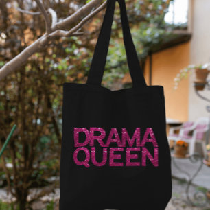 Drama Queen Shock rosa Glitter Tygkasse