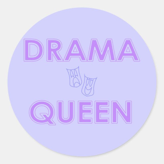 Drama Queen Stickers Runt Klistermärke (Framsida)