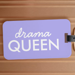 Drama Queen   Trendig Modern Lila Girly Quote Art Bagagebricka