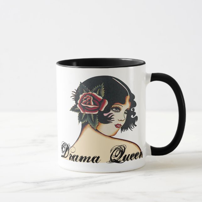 Drama Queen Vintage Girly Girl Mugg (Höger)