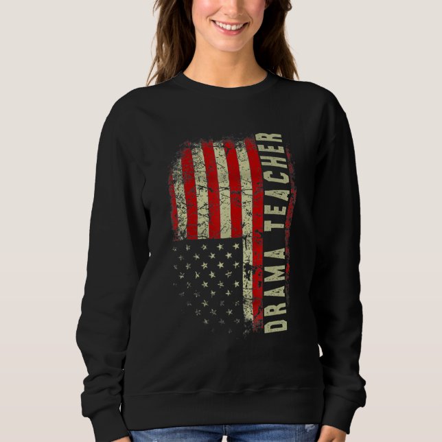 Drama Teacher Day 4th Of July US Flag Patriotic T Shirt (Framsida)