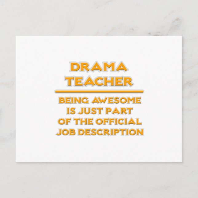 Drama Teacher... Jobbbeskrivning Vykort (Framsida)