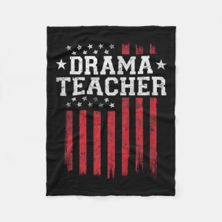 Drama Teacher Proud American Flagga Usa Patriot Pa Fleecefilt