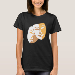 Drama Theater Masks Comedy och Tragedy T Shirt