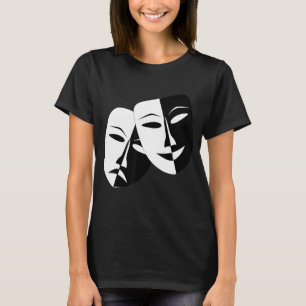 Drama Theater Masks Comedy och Tragedy T Shirt
