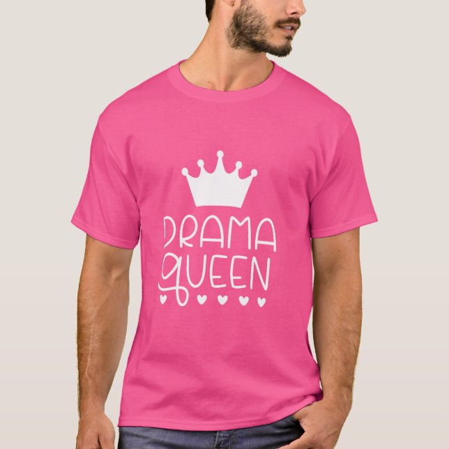 Dramadrottning Söt Krona Rolig T Shirt (Framsida)