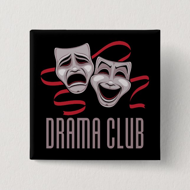 Dramaklubb Komedi och tragedi masker Knapp (Framsida)